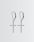 Sleek Cross Minimal Earrings -  Silver Earrings by BLINGLANE