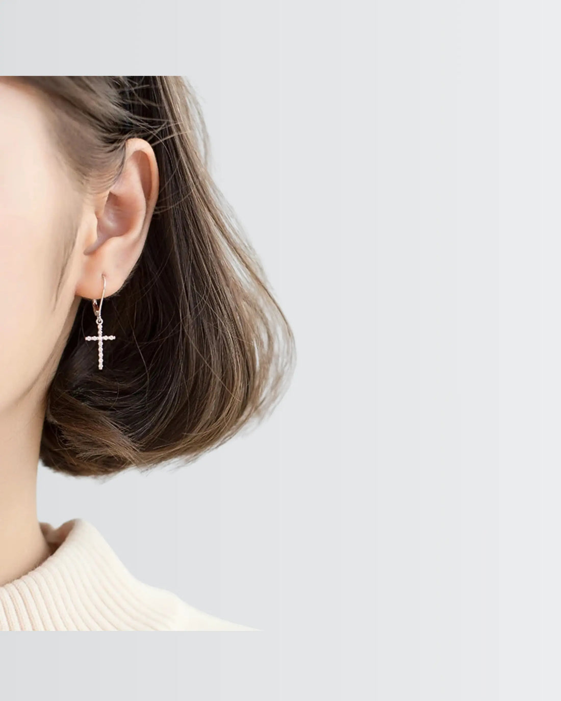 Sleek Cross Minimal Earrings -  Silver Earrings by BLINGLANE