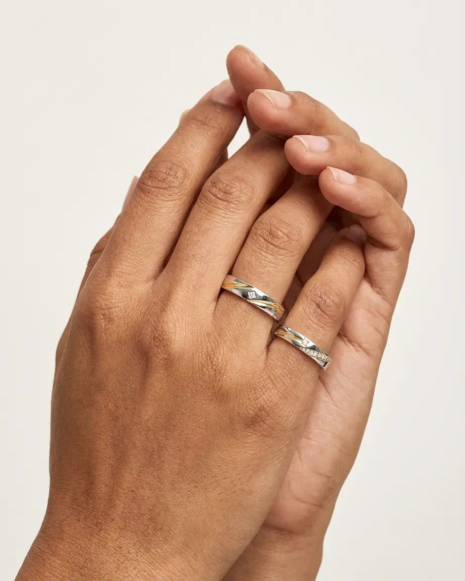 Starlit Promise Forever Love Bands -  Silver Ring by BLINGLANE