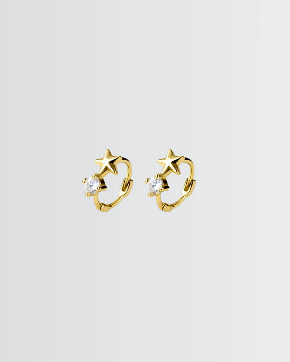 Starry Shine Mini Hoops -  Silver Earrings by BLINGLANE