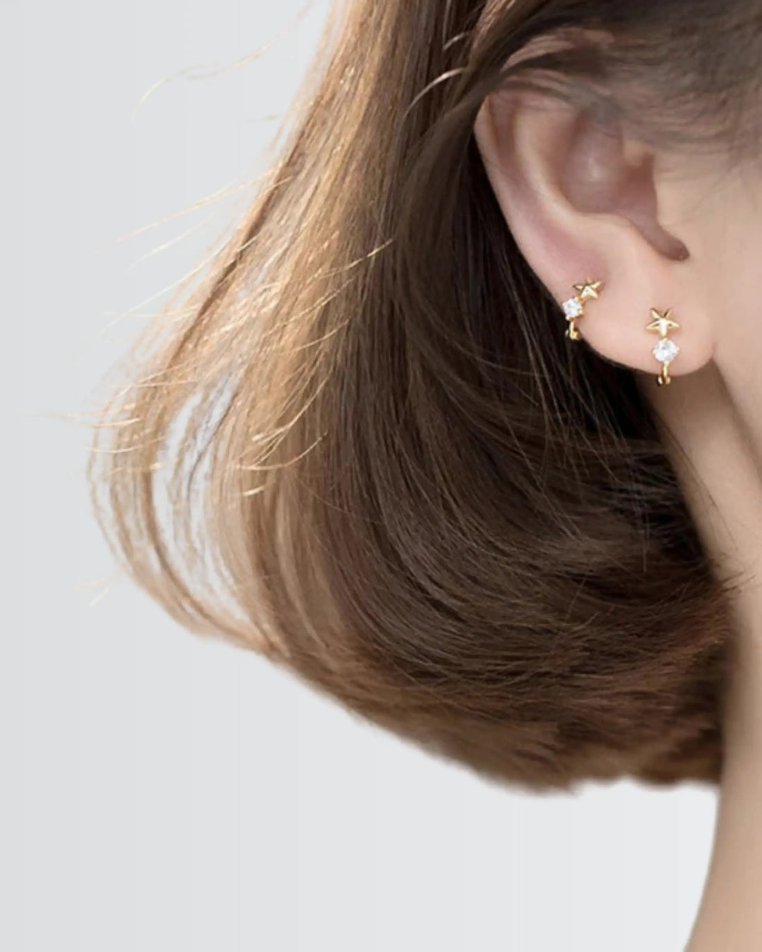 Starry Shine Mini Hoops -  Silver Earrings by BLINGLANE