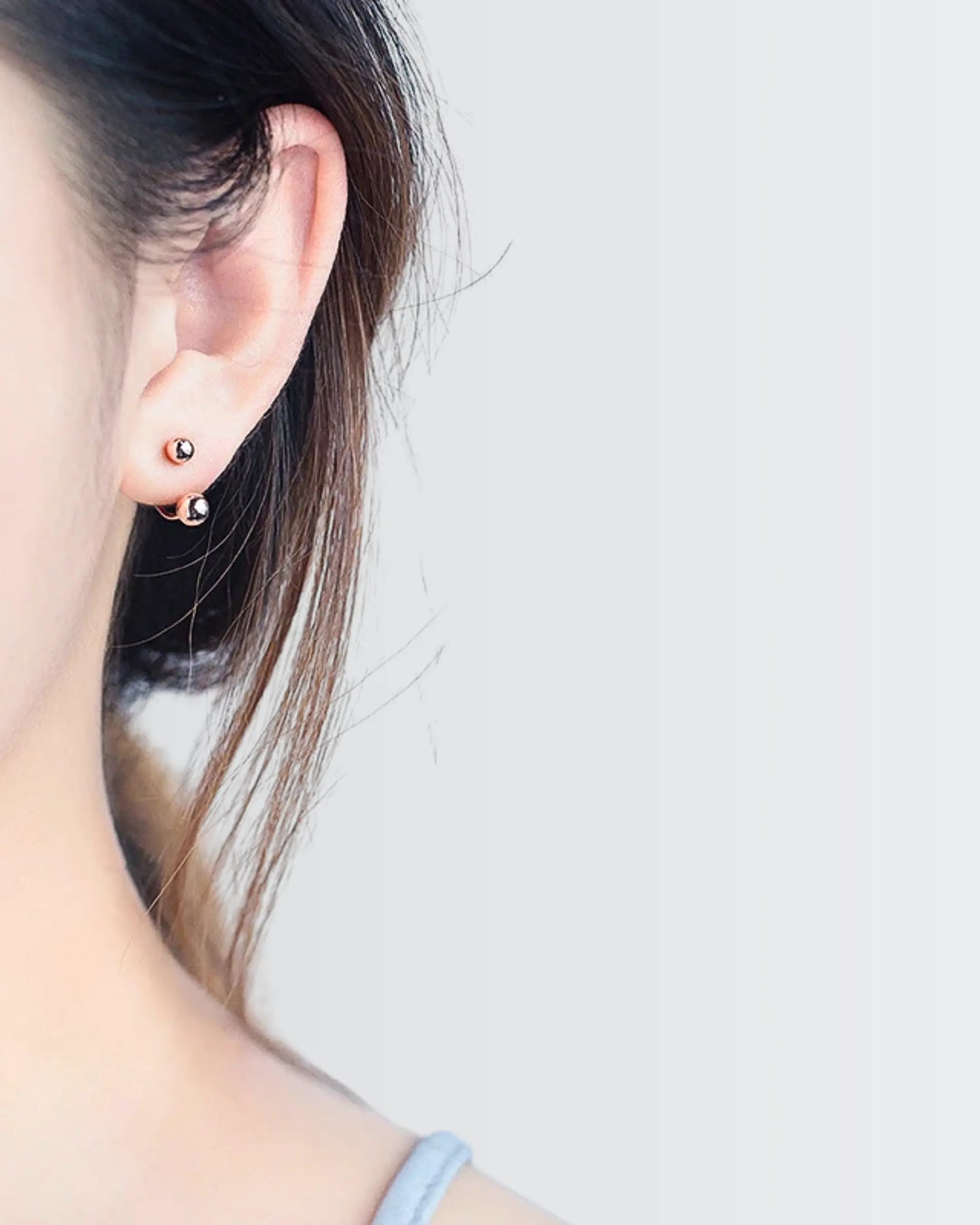 The Beaded Affair Minimal Studs -  Silver Earrings by BLINGLANE