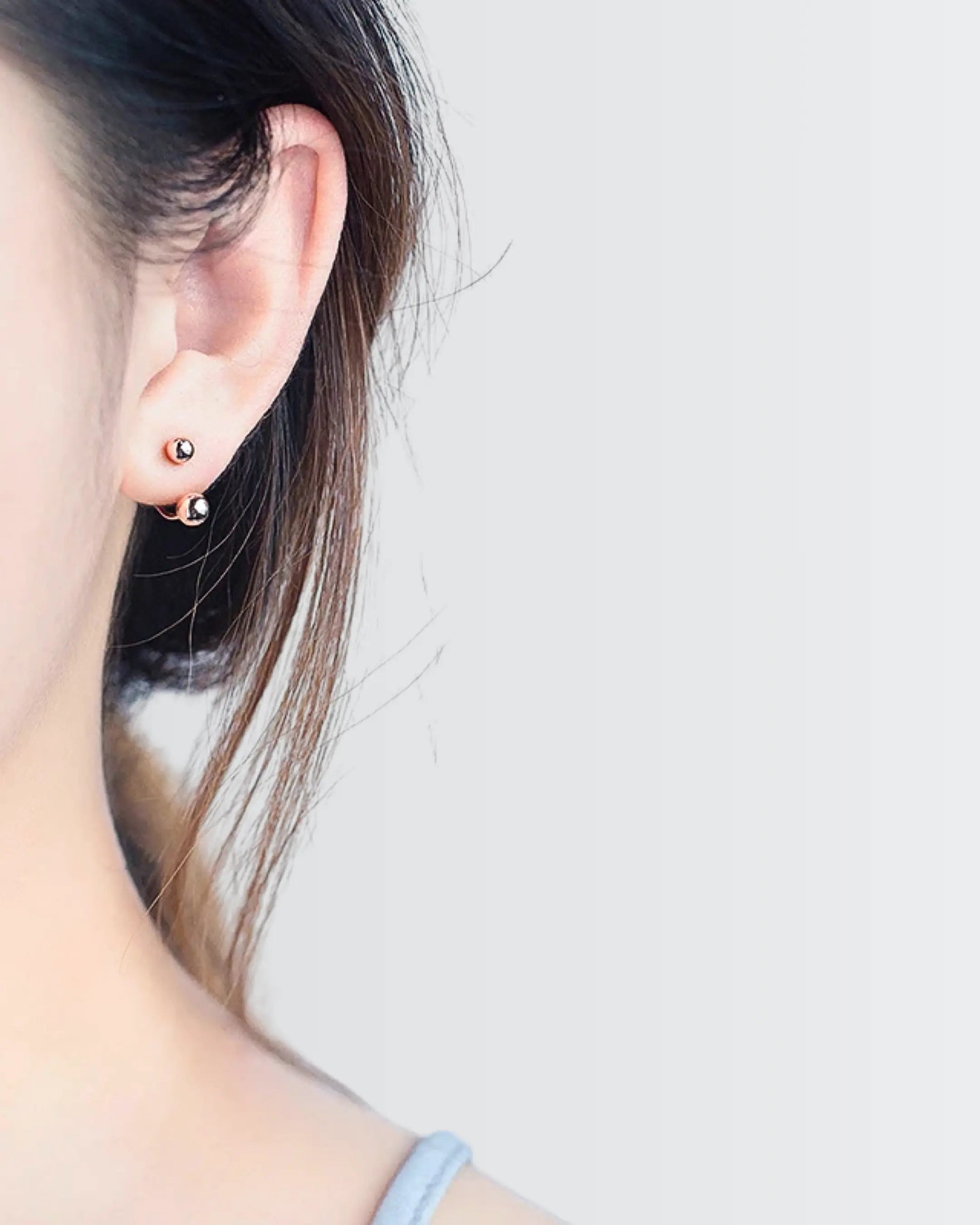 The Beaded Affair Minimal Studs -  Silver Earrings by BLINGLANE