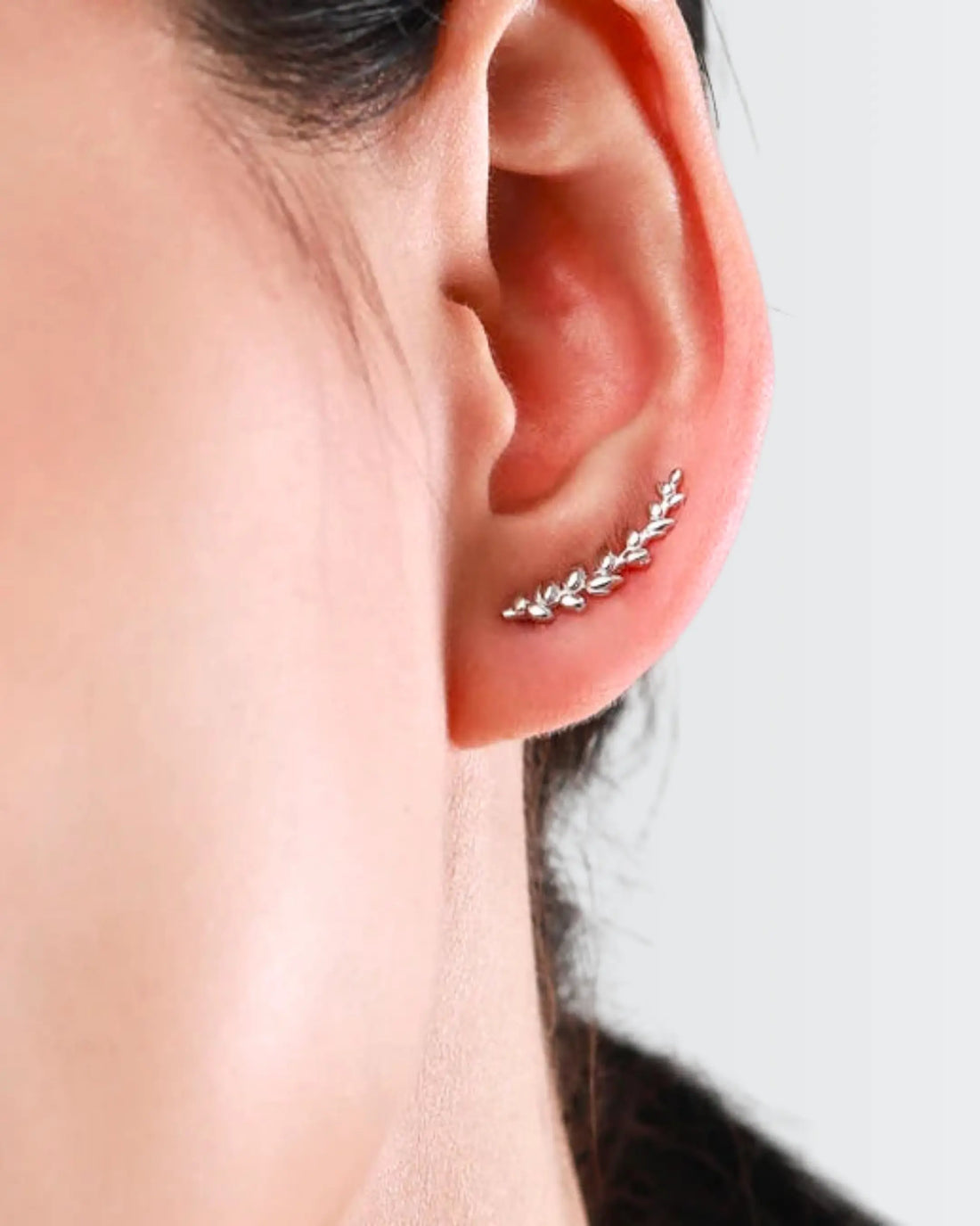 Tiny Twig Ear Climbers -  Silver Earrings by BLINGLANE