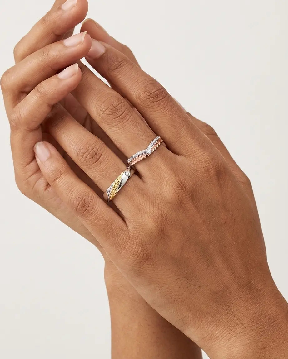 Together in Shine Love Bands -  Silver Ring by BLINGLANE