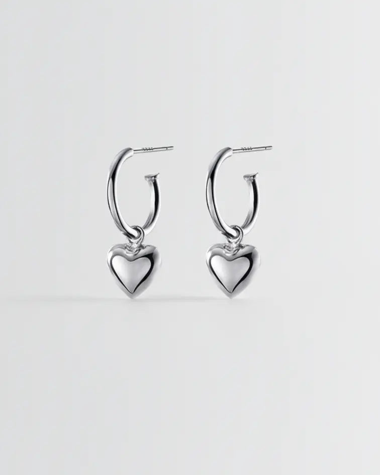 Too Bold To Break Heart Earrings - Silver Earrings by BLINGLANE