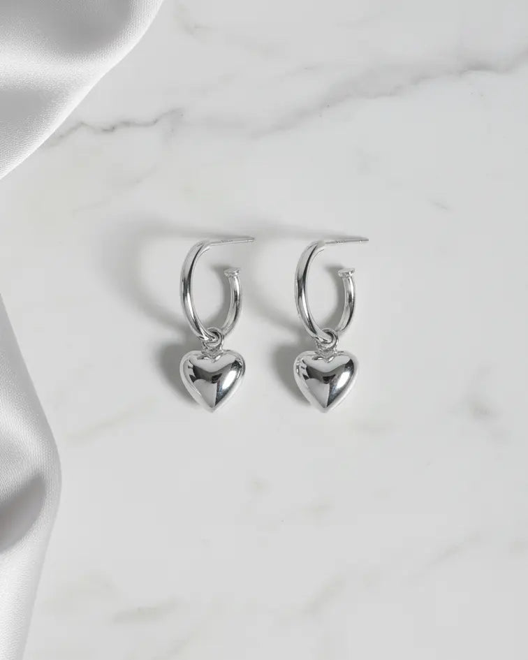 Too Bold To Break Heart Earrings -  Silver Earrings by BLINGLANE