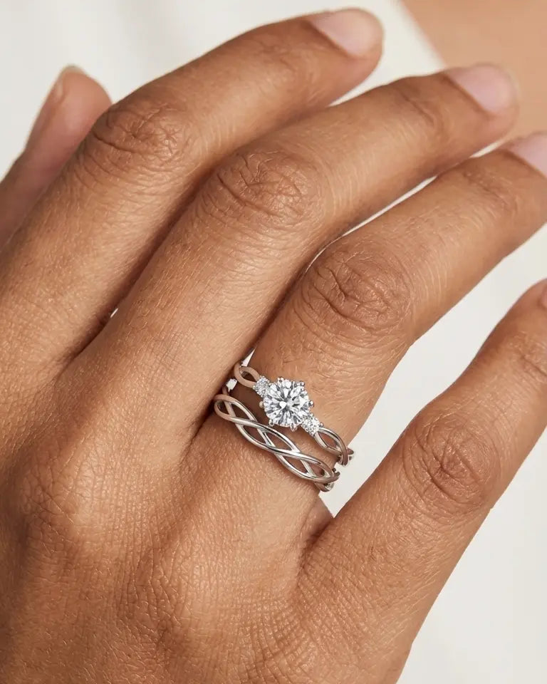 Two Souls Together Forever Love Bands -  Silver Ring by BLINGLANE