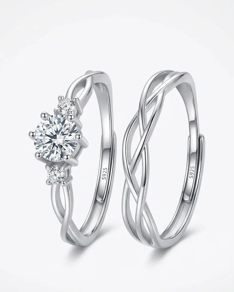 Two Souls Together Forever Love Bands -  Silver Ring by BLINGLANE