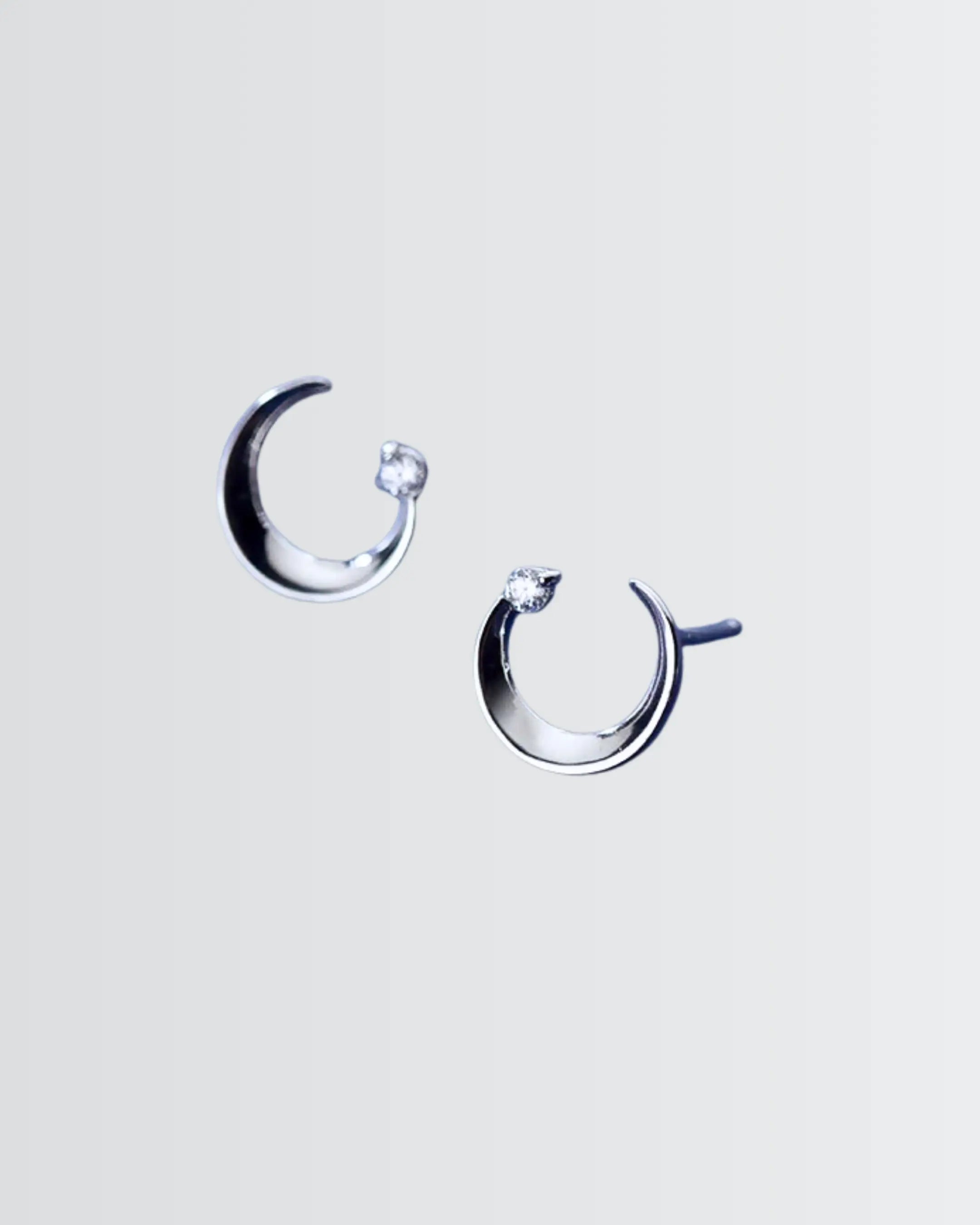 Wear The Curve Minimal Studs -  Silver Earrings by BLINGLANE
