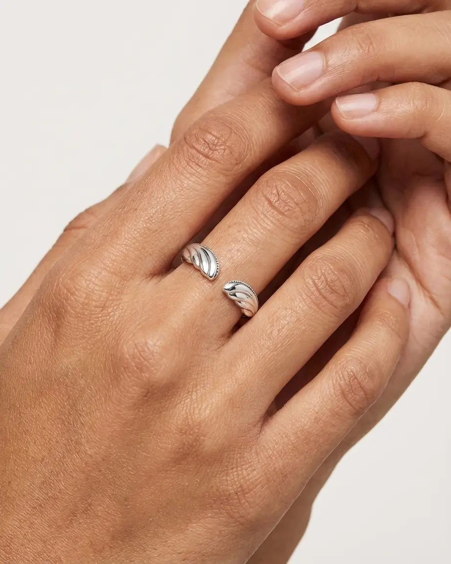 Wherever We Go Together Love Bands -  Silver Ring by BLINGLANE