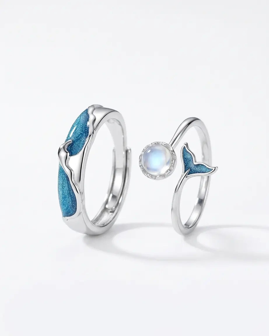 Wild Like The Sea Love Bands - Silver Ring by BLINGLANE