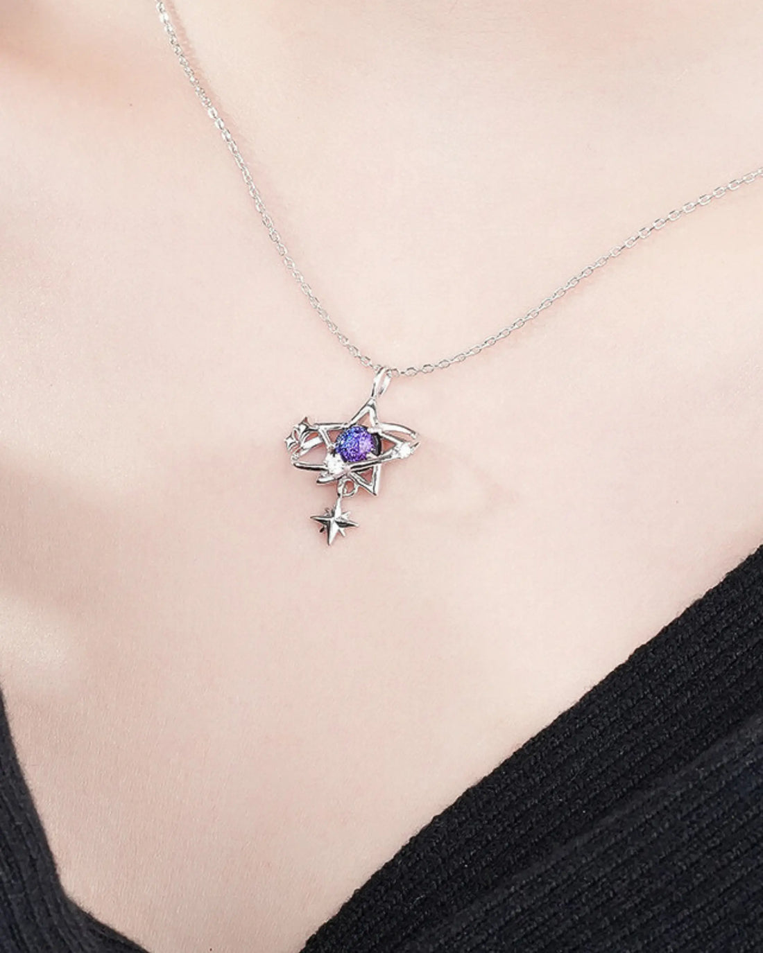 Wish Upon A Star Necklace -  Silver Necklace by BLINGLANE