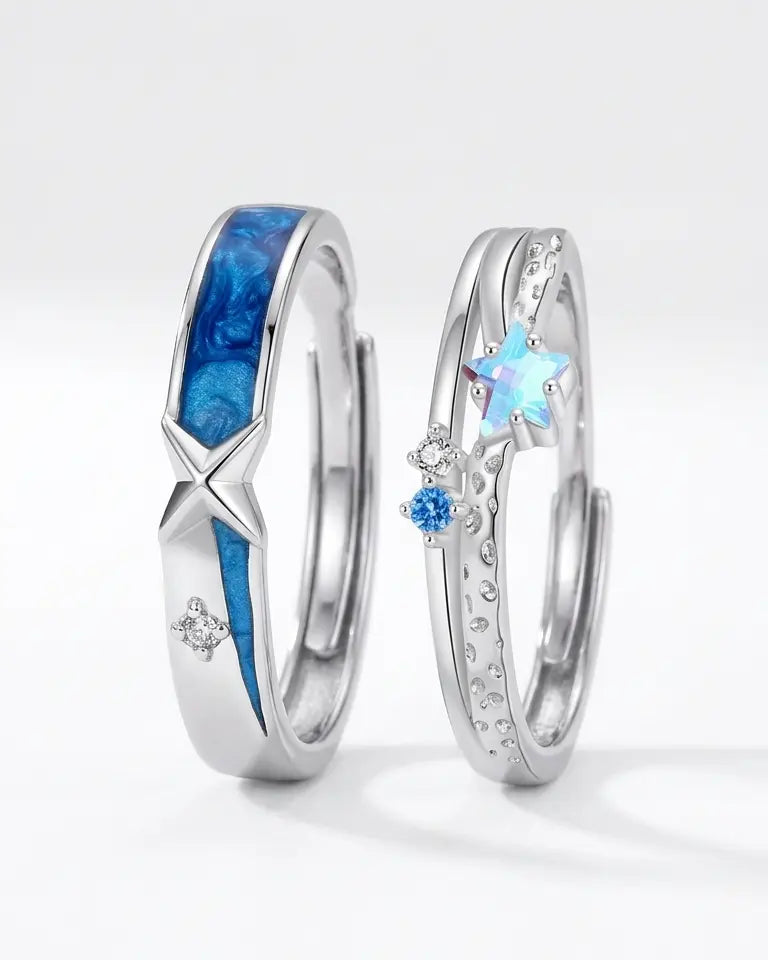 You Are My North Star Love Bands -  Silver Ring by BLINGLANE