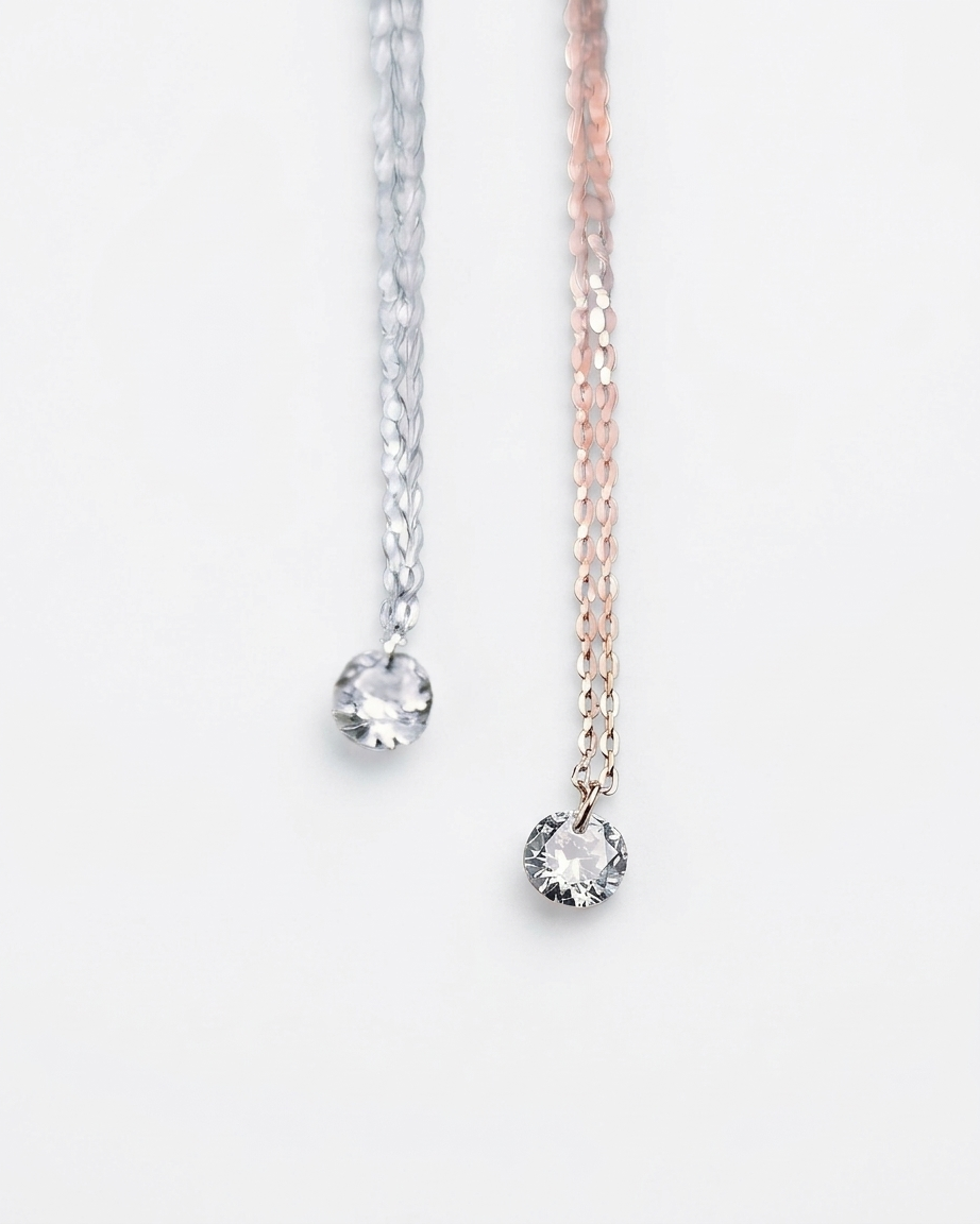 Minimal Solitaire Necklace