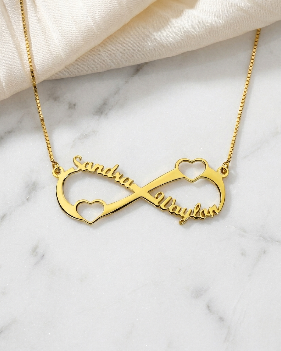 Personalize Your Names Infinity Heart Necklace - jewellery by BLINGLANE