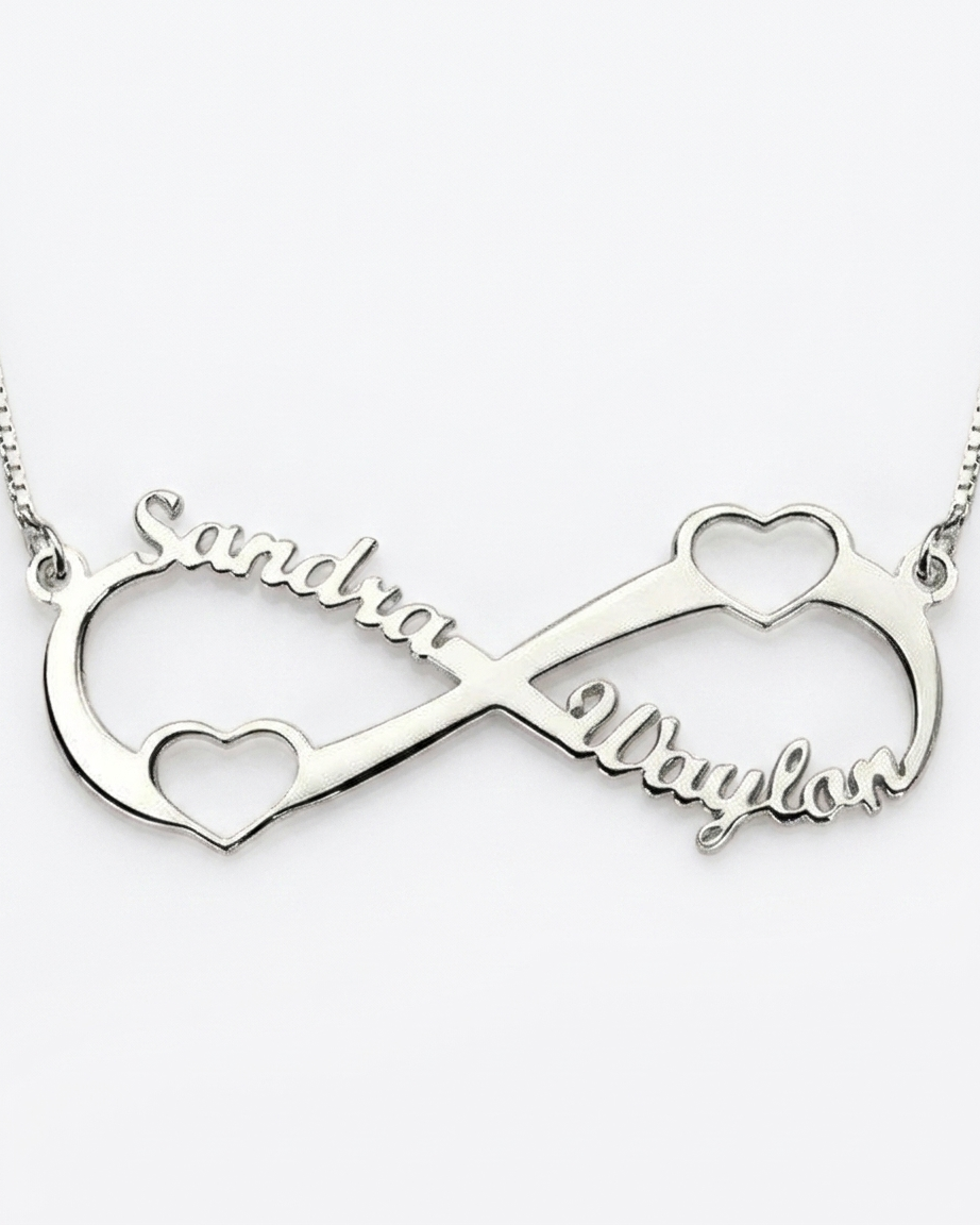 Personalize Your Names Infinity Heart Necklace