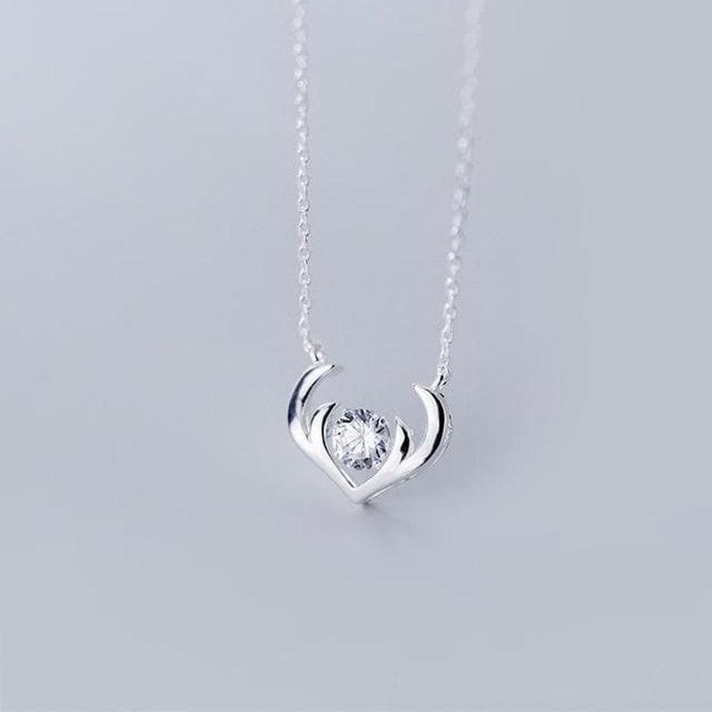 Antlers Solitaire Minimal Necklace - Blinglane