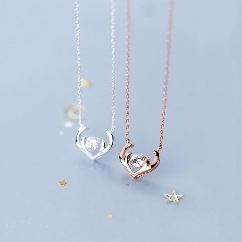 Antlers Solitaire Minimal Necklace - Blinglane