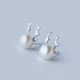 Astonishing Antlers Pearl Studs - Blinglane