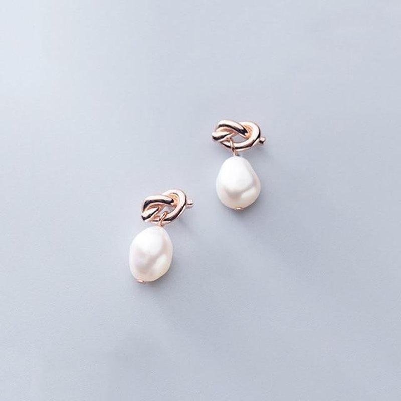 Classy Bow Knot Minimal Pearl Studs - Blinglane