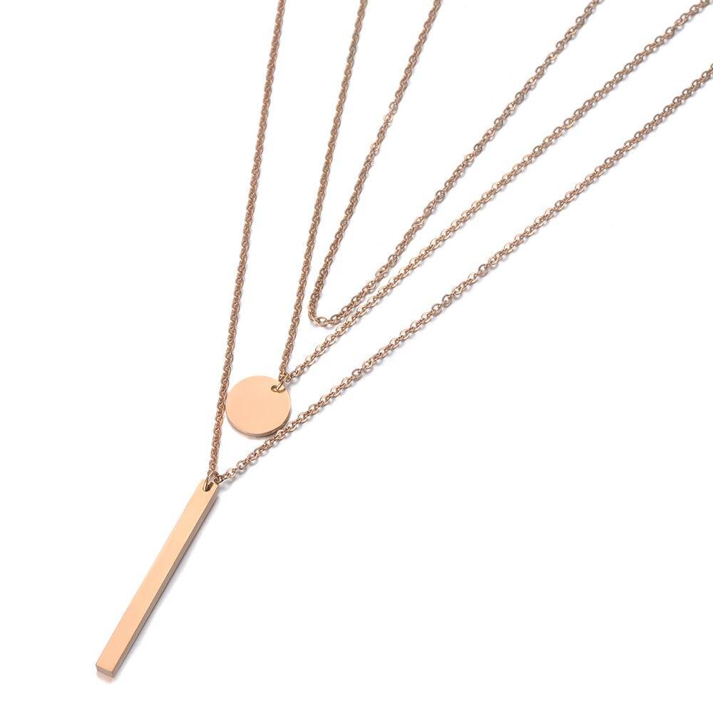 Simple Grace Rose Gold Layered Necklace | Gold necklace layered, Short  silver necklace, Silver necklace simple