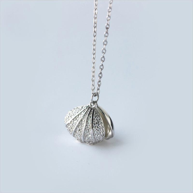 Pearl Scalloped Sea Shell Sterling Silver Pendant Necklace | REEDS Jewelers
