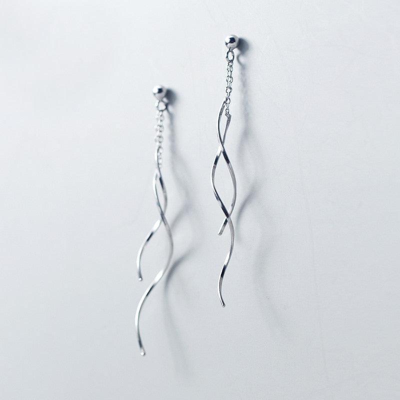 Dangling Swirls Chain Earrings - Blinglane