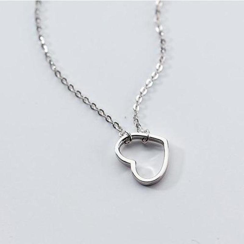 Amazon.com: Tiny Delicate and Dainty Sterling Silver Heart Necklace,  Girlfriend Gift, Gift for Mom, Daughter Birthday Gift, Best Friend Gift, 18  inches : Handmade Products