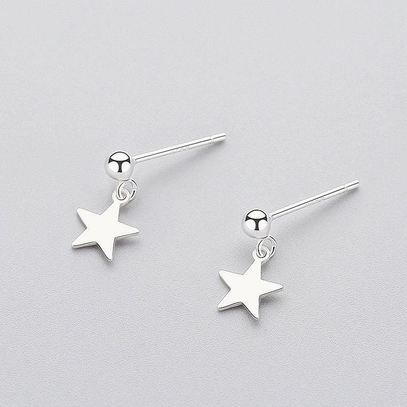 Red star drop dangle earrings - Hypoallergenic pure titanium and resin –  for rebel skin