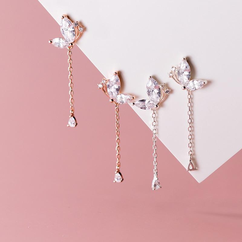 Glitterati Butterfly Chain Earrings - Blinglane