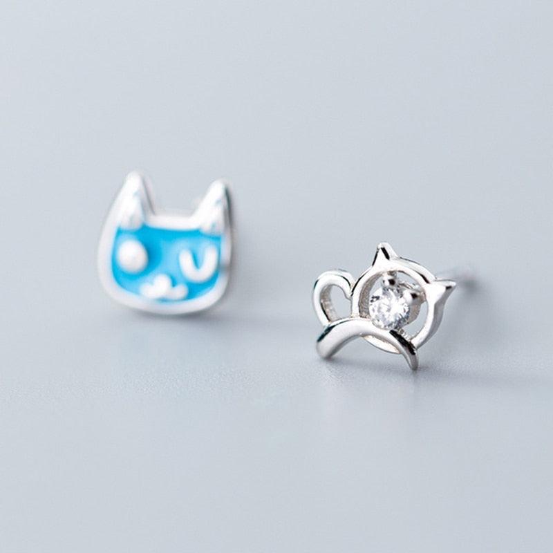 Happy Kitty Sleepy Kitty Studs - Blinglane