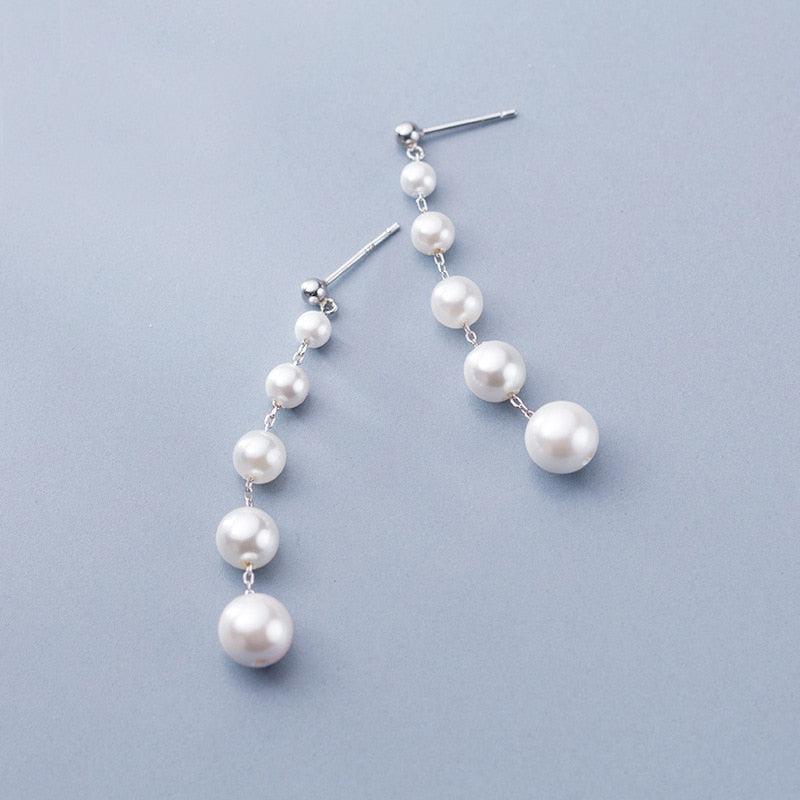 Linear Pearls Chandelier Earrings - Blinglane