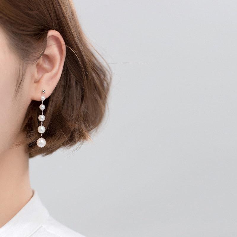 Linear Pearls Chandelier Earrings - Blinglane