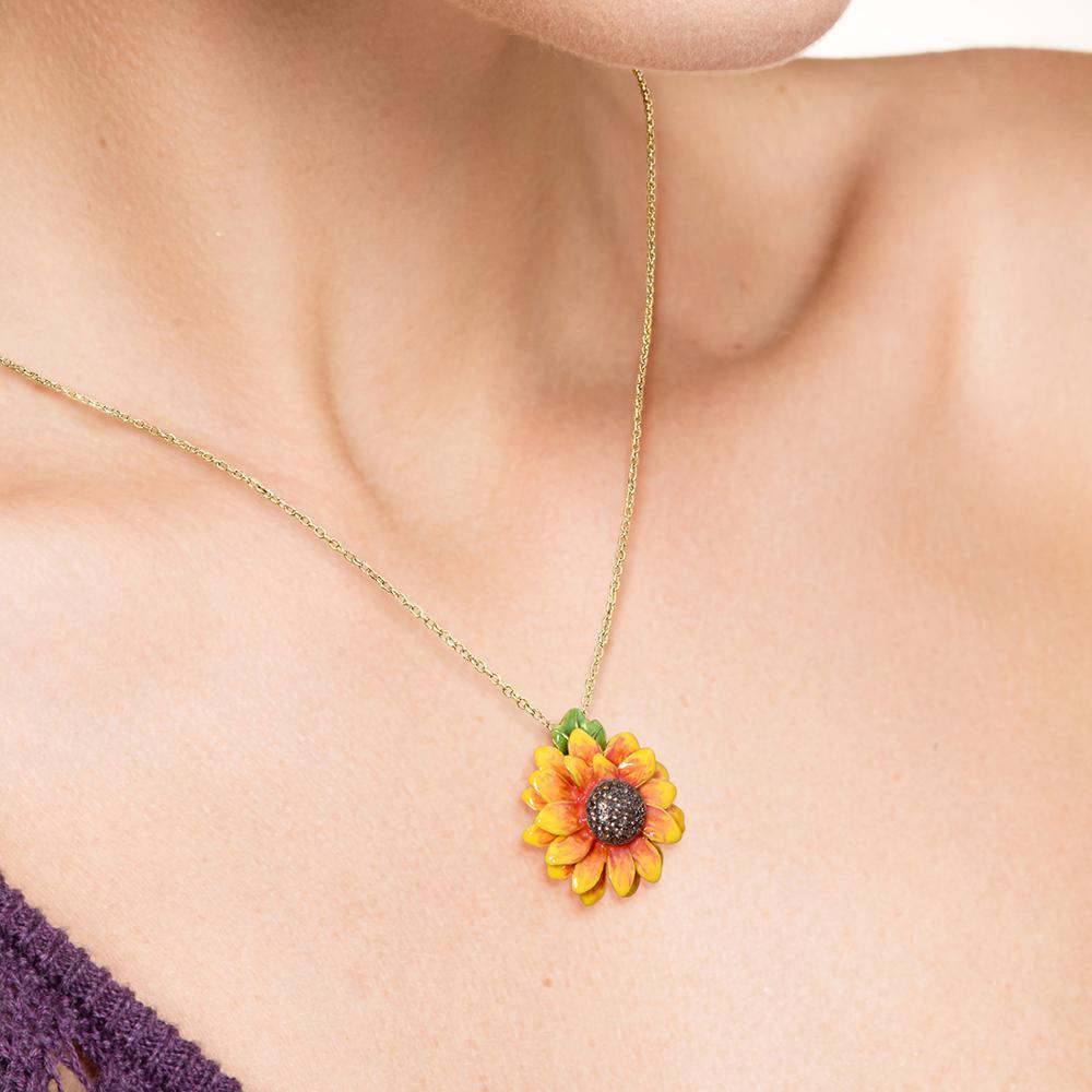Luxe Lively Sunflower Pendant - Blinglane