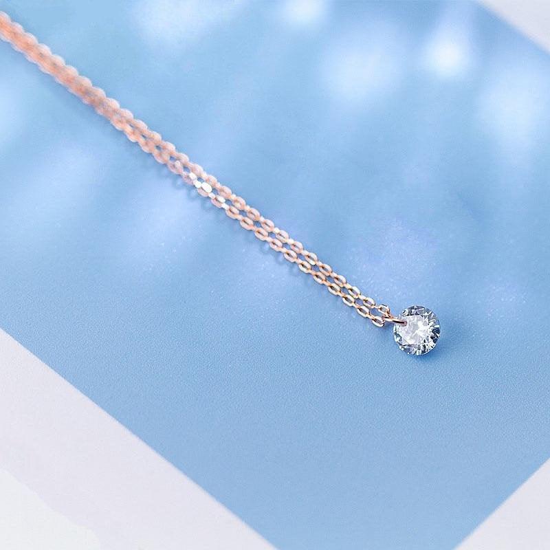 Dainty Five Stone Diamond Necklace – With Clarity