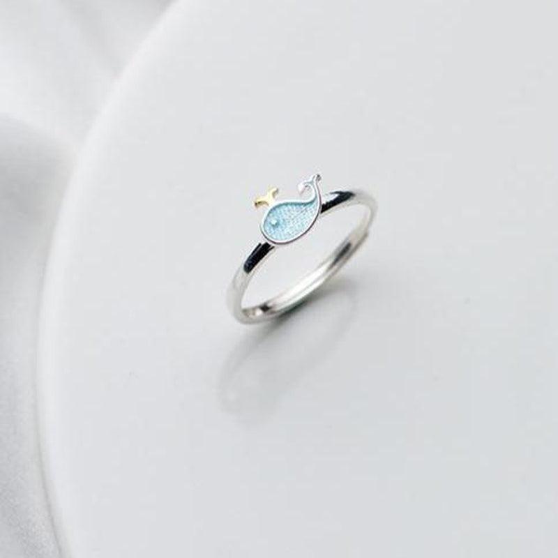 Nature Sea Animal Dolphin Fish Tail Opening CZ 925 Sterling Silver Plated  Ring | eBay