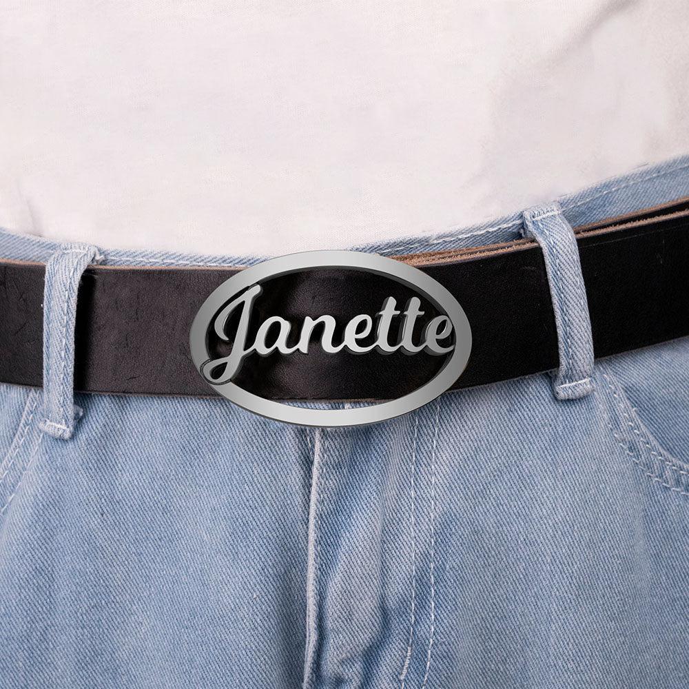 Personalized Oval Belt Buckle