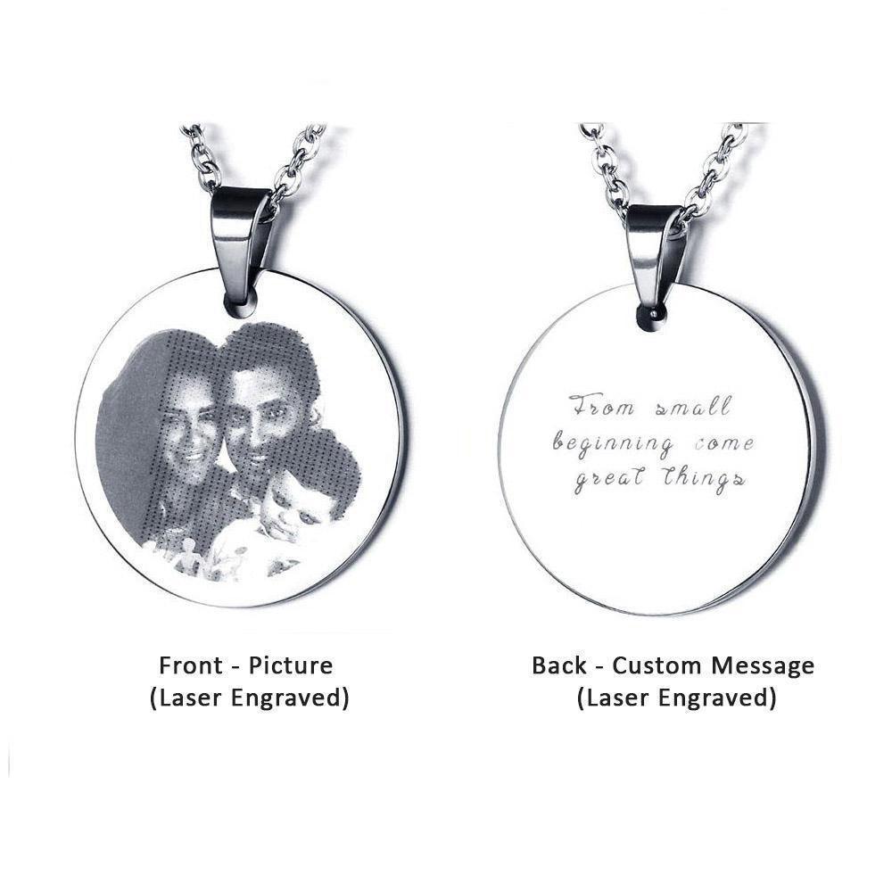 Personalize Your Photo &amp; Message Engraved Necklace - Blinglane