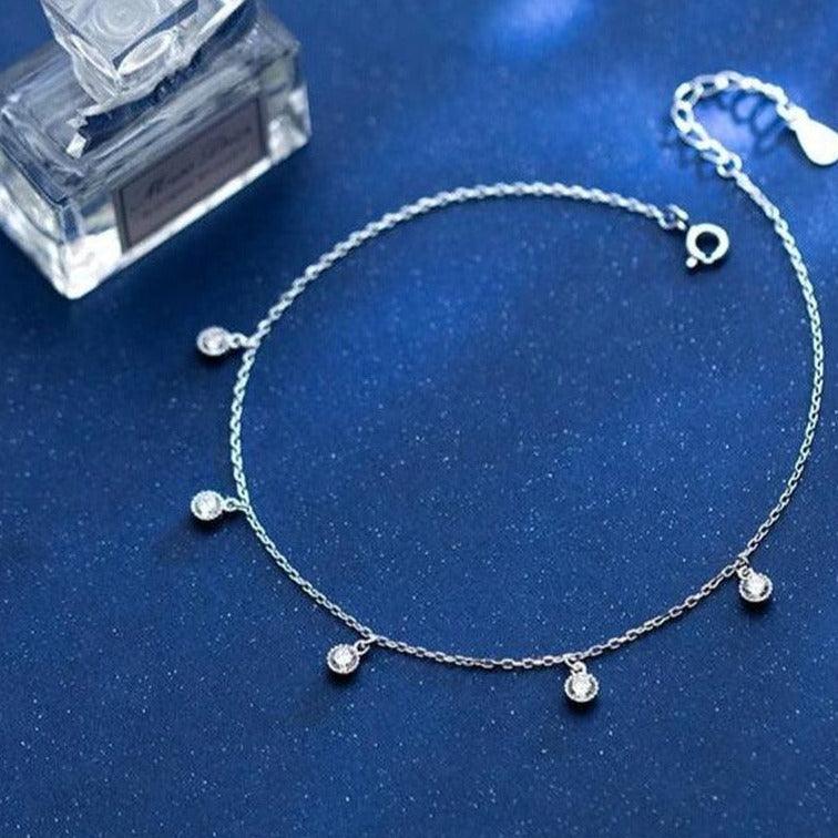 Twinkling Solitaire Minimal Anklet - Blinglane