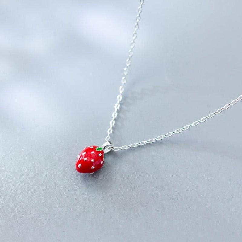 Yummy Strawberry Minimal Necklace - Blinglane